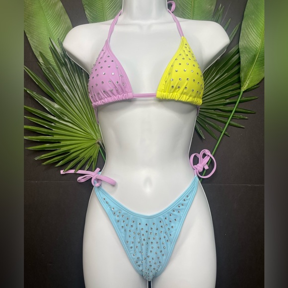Other - Women’s Small bikini set- Rhinestone multi color